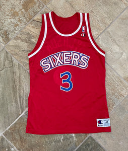 Vintage Philadelphia 76ers Allen Iverson Champion Basketball Jersey, Size 44, Large