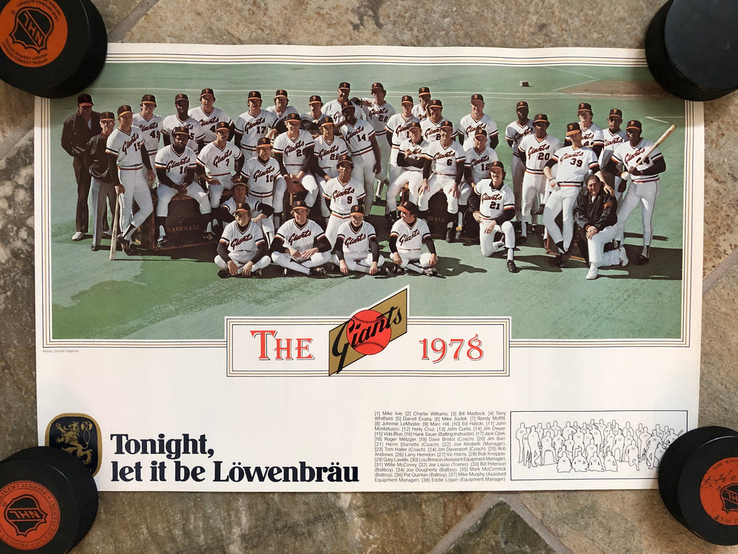 Vintage San Francisco Giants 1978 Baseball Poster