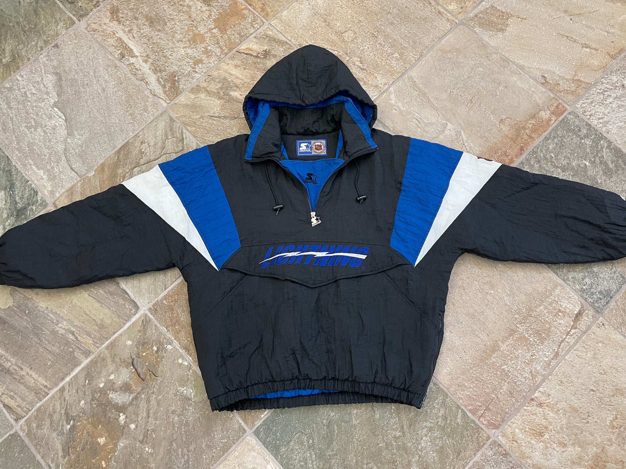 90's Tampa Bay Lightning Starter Pullover NHL Jacket Size Large