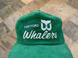 Vintage Hartford Whalers Annco Corduroy Script Snapback Hockey Hat