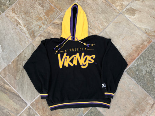 Vintage Minnesota Vikings Starter Double Hooded Football Sweatshirt, Size Large