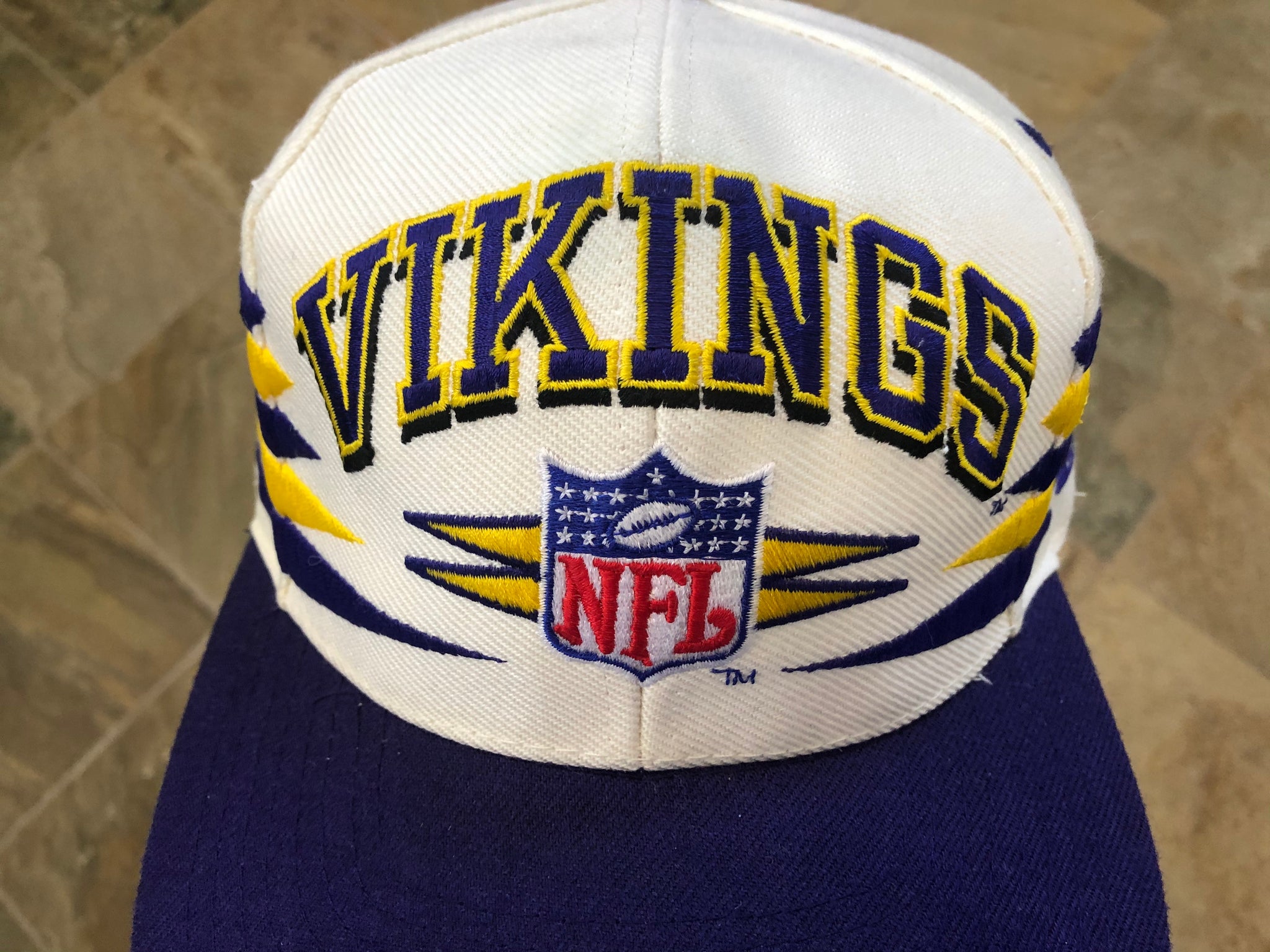 Vintage 90s Minnesota VIKINGS Strapback Hat Logo Athletic Low 