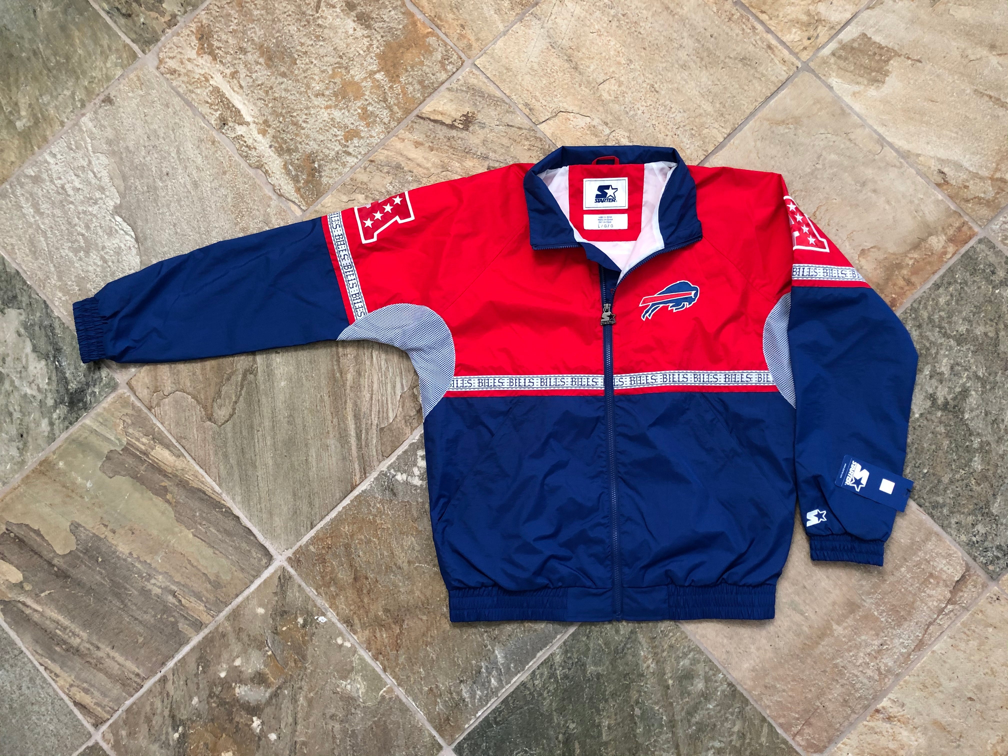 vintage buffalo bills windbreaker jacket youth size large 16-18 NOS NWT 90s