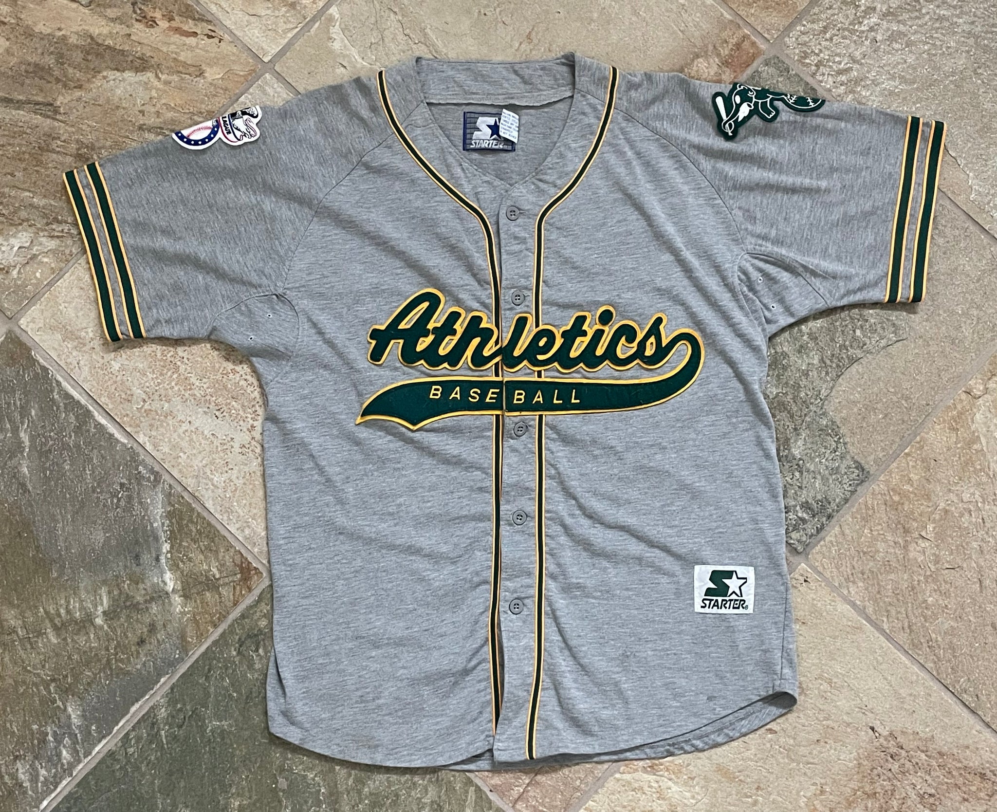 Vintage Oakland Athletics Starter Baseball Jersey, Size Large