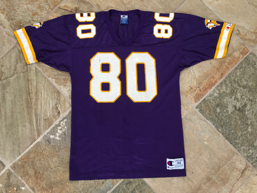 Vintage Minnesota Vikings Cris Carter Champion Football Jersey, Size 44, Large