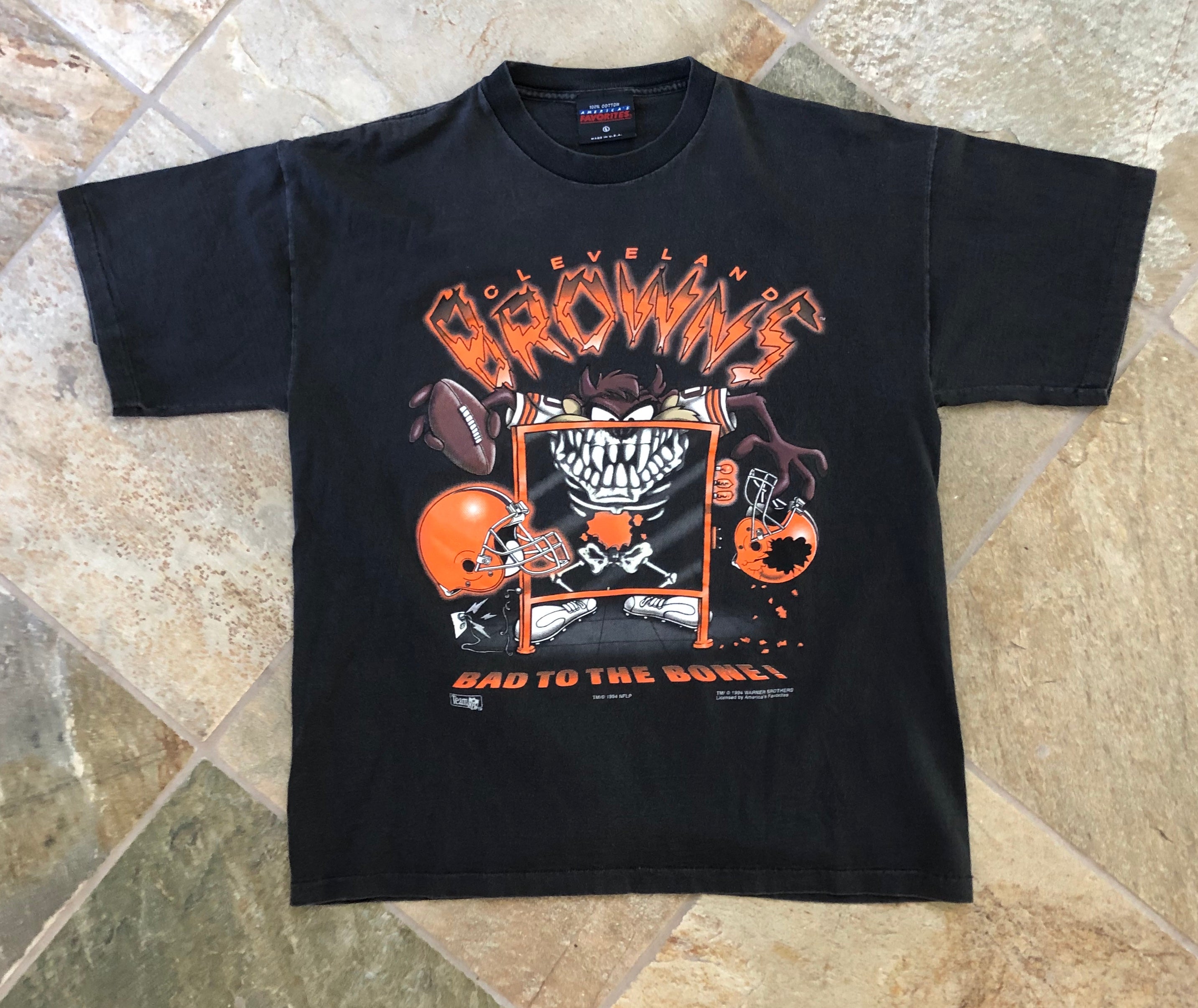 Vintage Cleveland Browns Taz Sweatshirt 90s NFL Looney Tunes Sz