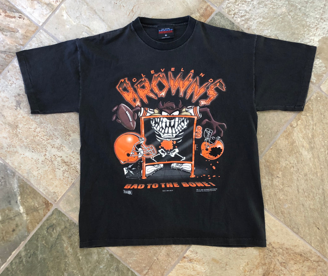 Vintage Cleveland Browns Taz Looney Tunes Football Tshirt, Size Large