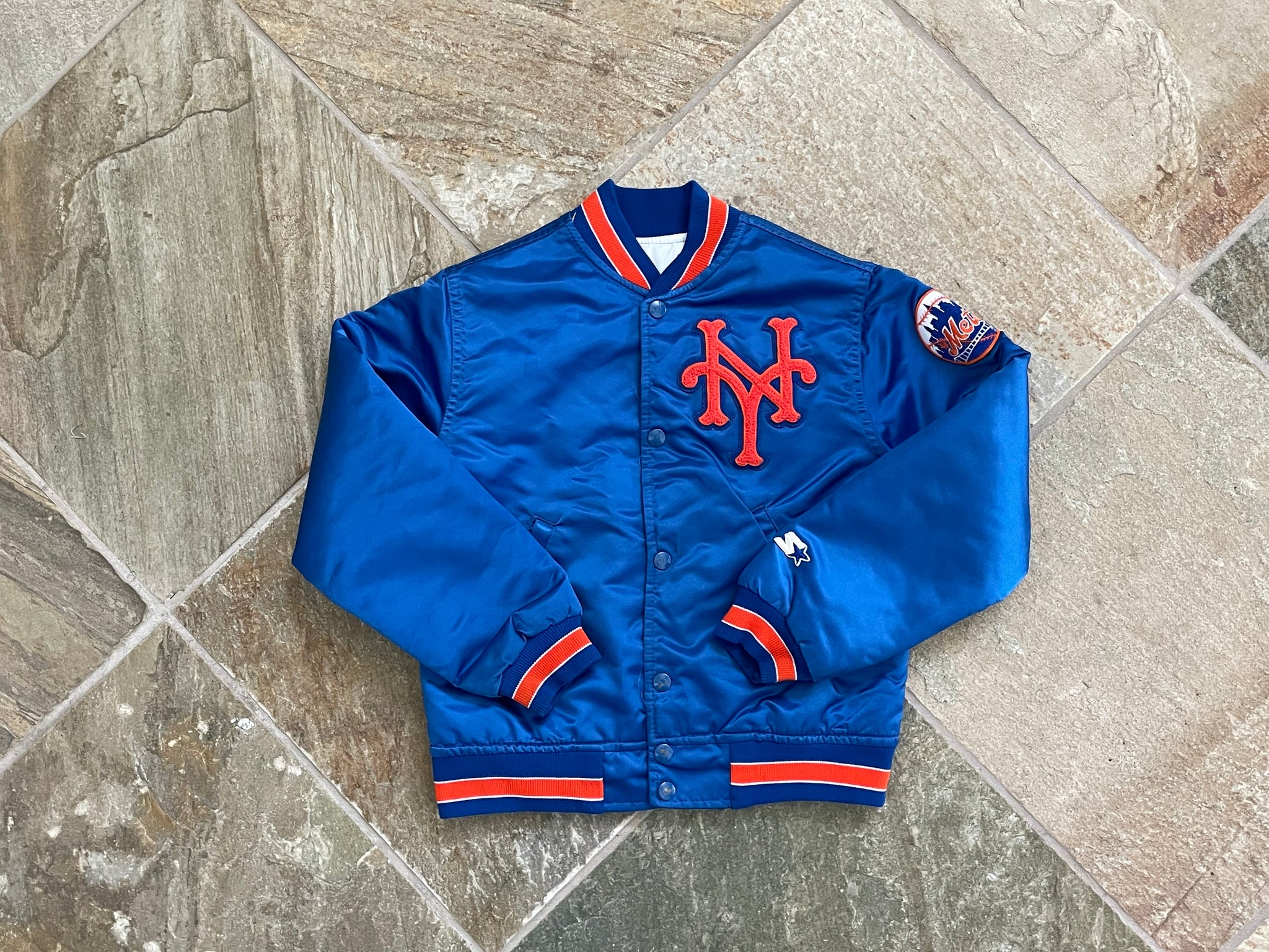 Vintage New York Mets Starter Satin Baseball Jacket, Size Youth