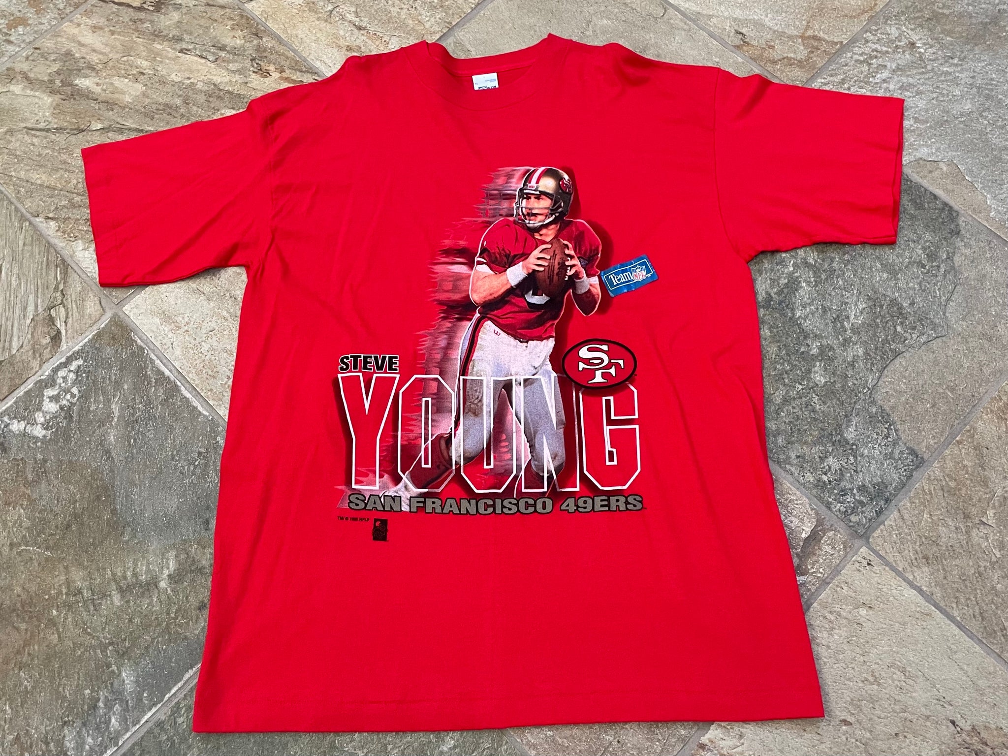 Steve Young San Francisco 49ers Vintage Player T Shirt 90s 