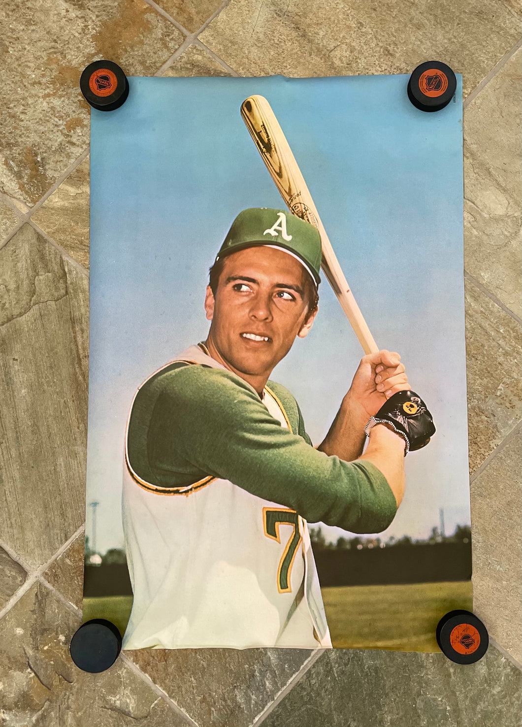 Vintage Oakland Athletics Rick Monday Baseball Poster