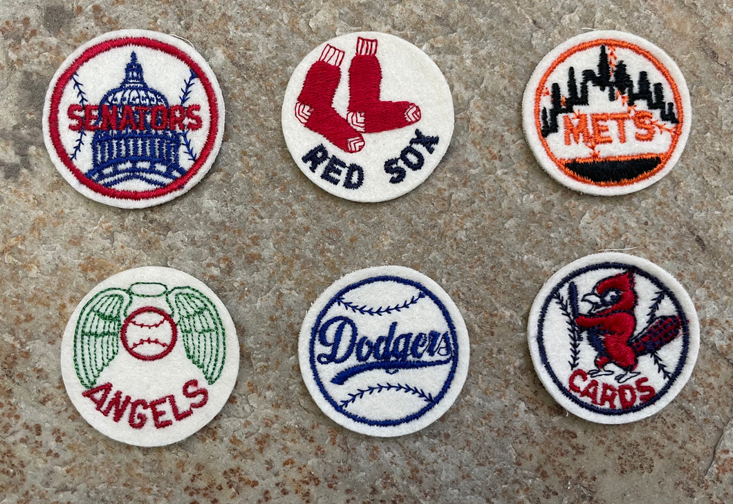 Vintage MLB Baseball Patches, Red Sox, Mets, Dodgers, Lot ###