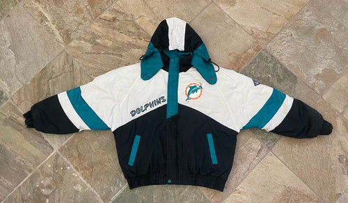 Vintage Miami Dolphins Pro Player Parka Football Jacket, Size Large