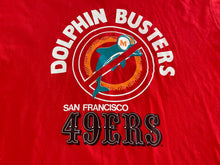 Load image into Gallery viewer, Vintage San Francisco 49ers Dolphin Busters Super Bowl Football Tshirt, Size XL