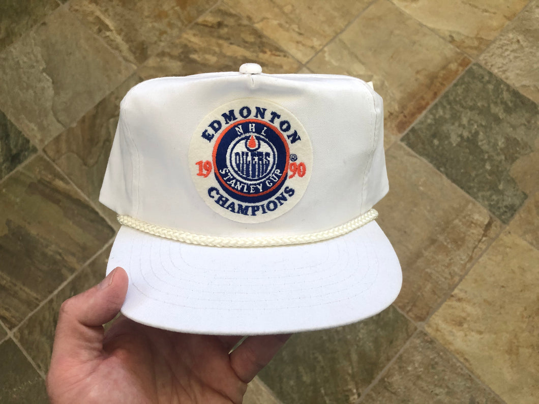 Vintage Edmonton Oilers 1990 Stanley Cup Snapback Hockey Hat