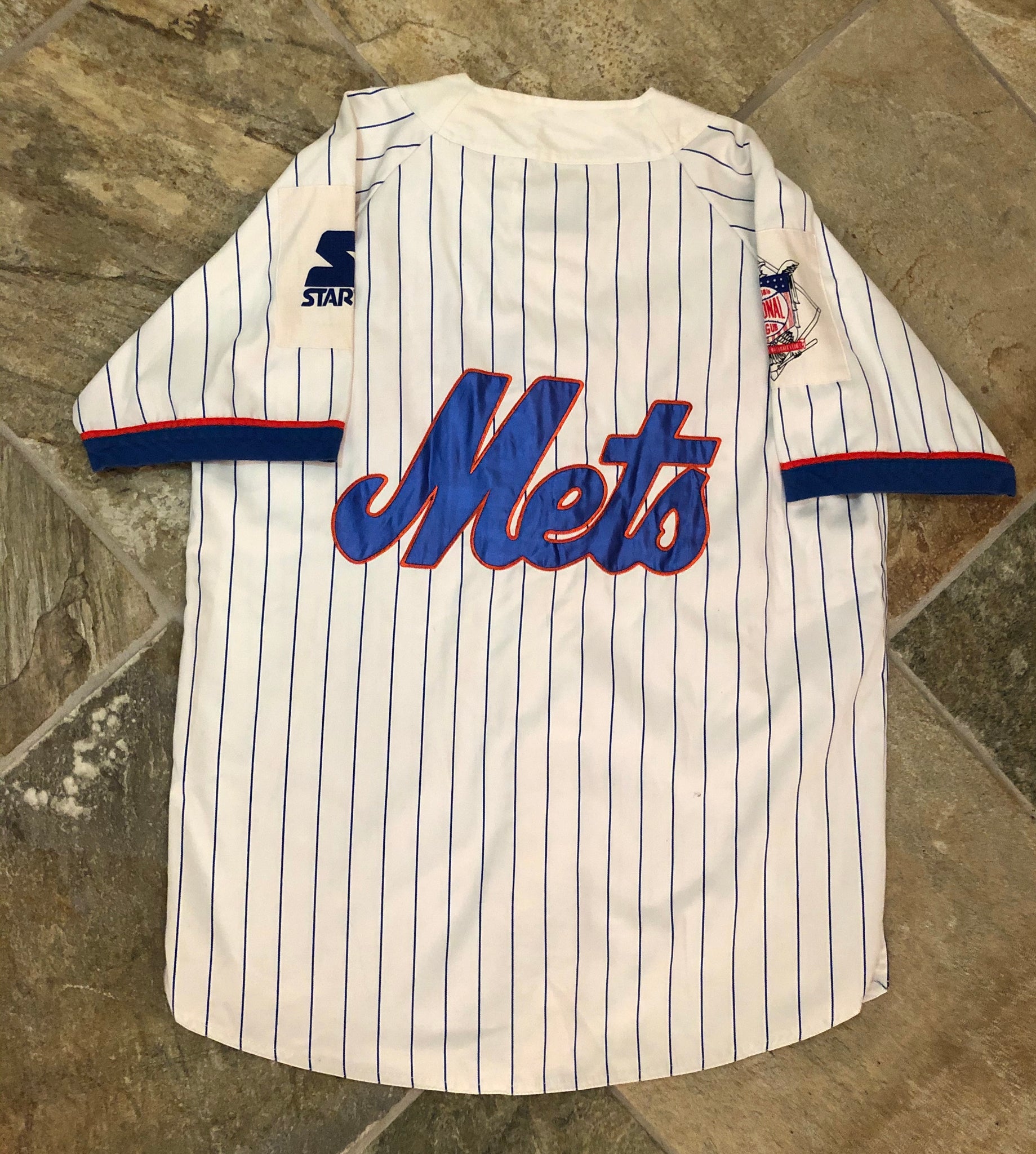 Vintage 80's New York Mets Rawlings MLB Pinstripe Jersey L 