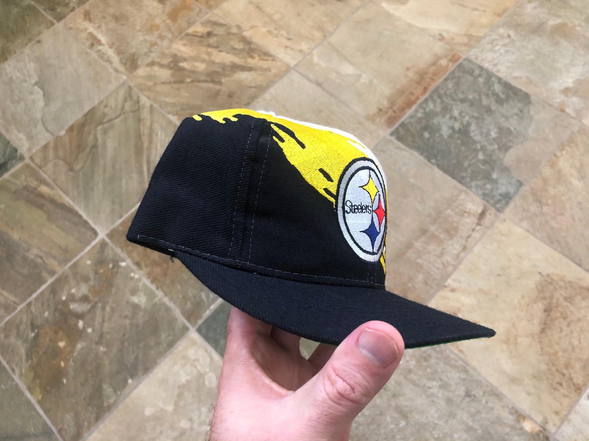 Pittsburgh Steelers Hat 90s Logo Athletic Splash NFL Proline Vtg