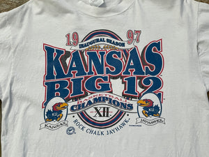 Vintage Kansas Jayhawks 1997 Big 12 Champions College Tshirt, Size Large