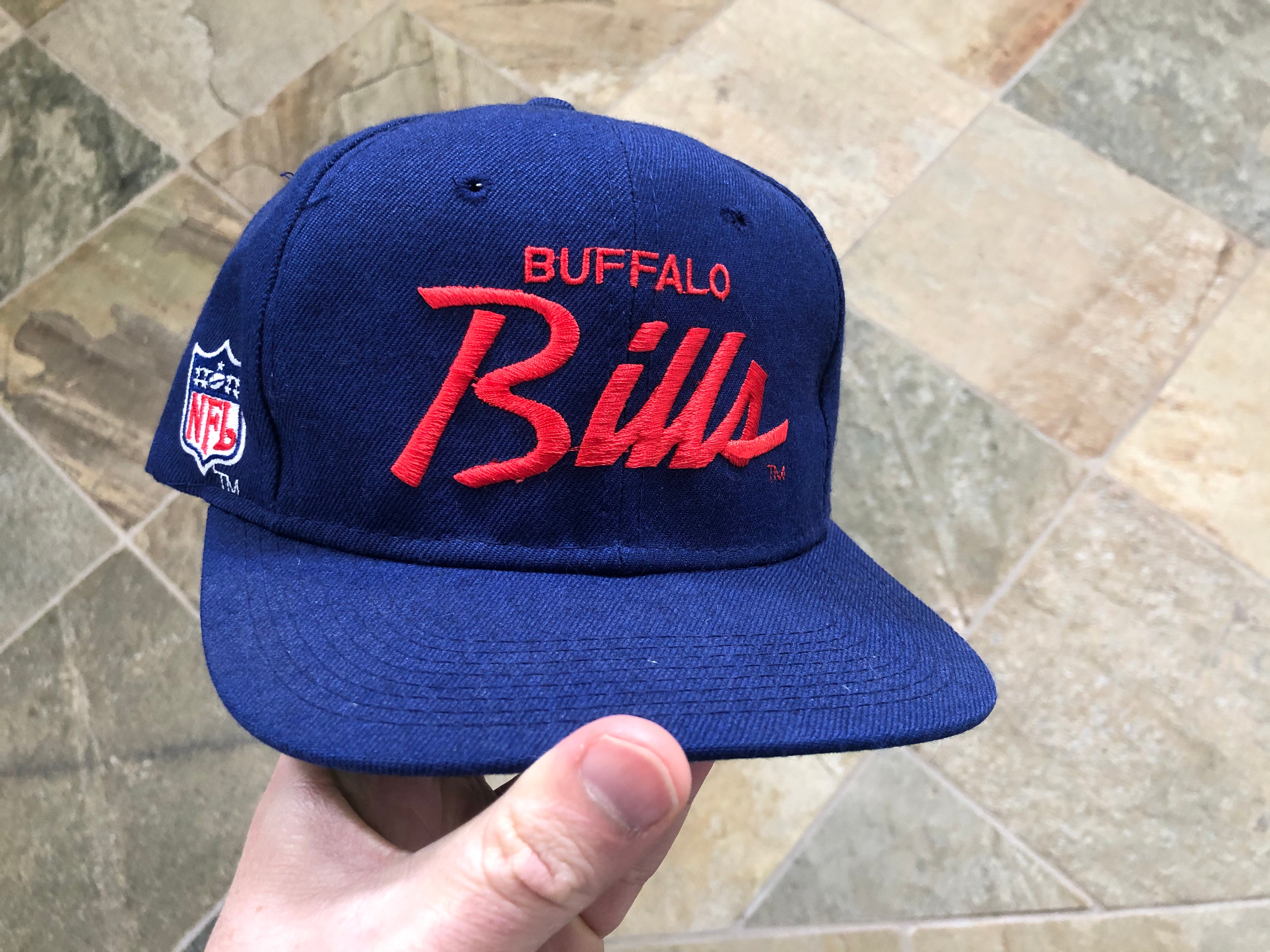 Vintage Buffalo Bills Pinstripe Sports Specialties The Pro Script Snapback Hat - 90s Youngan Bills Mafia Cap