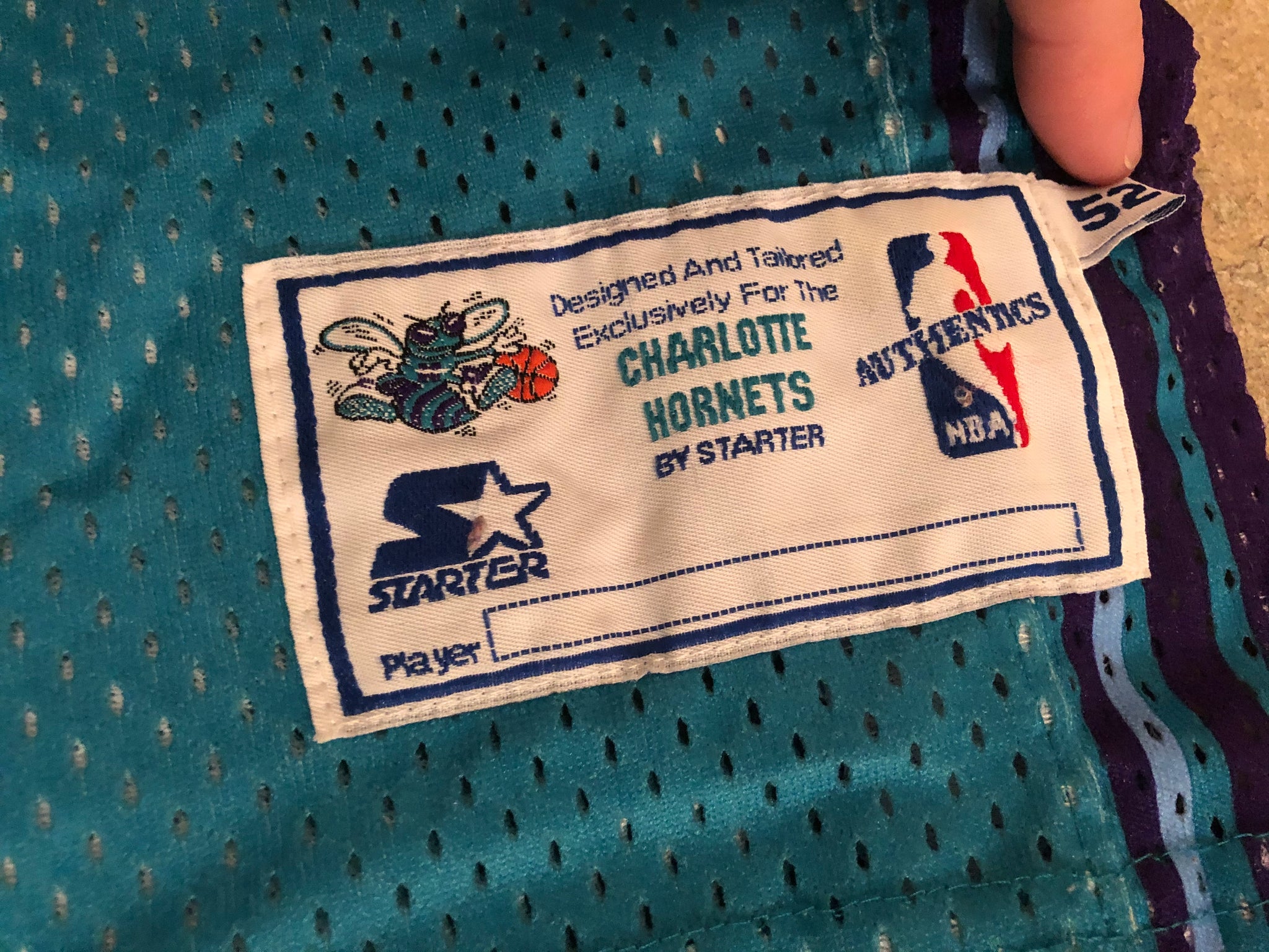 Vintage Charlotte Hornets Anthony Mason Starter Authentic