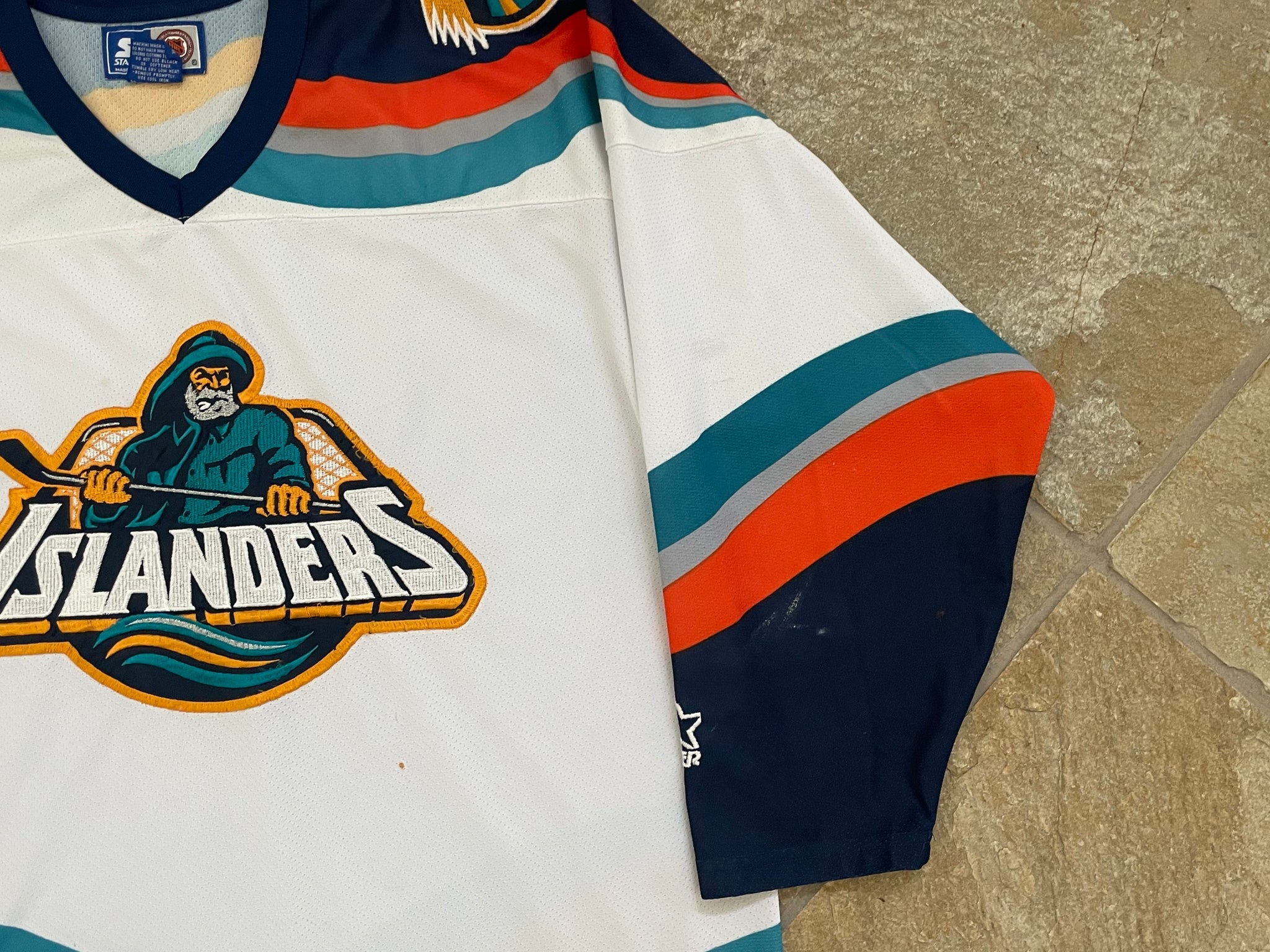 Vintage 90s New York Islanders Fisherman Starter NHL Hockey 