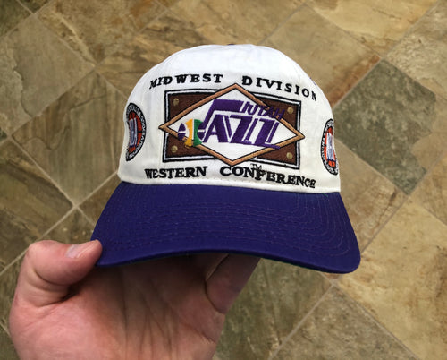 Vintage Utah Jazz Stater Tri-Panel Snapback Basketball Hat