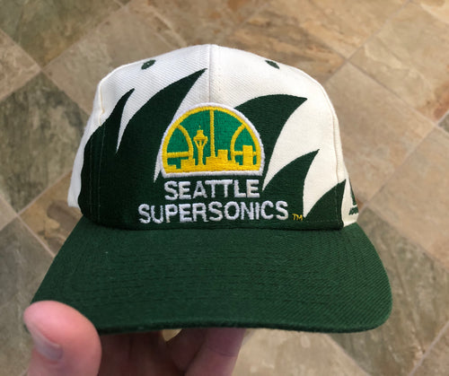 Vintage Seattle SuperSonics Logo Athletic Sharktooth Snapback Basketball Hat