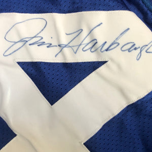 Vintage Indianapolis Colts Jim Harbaugh Wilson Autographed Authentic Football Jersey, Size 48