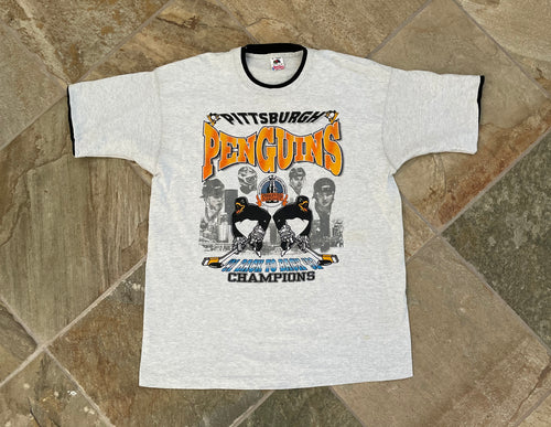 Vintage Pittsburgh Penguins 1992 Stanley Cup Hockey Tshirt, Size XL