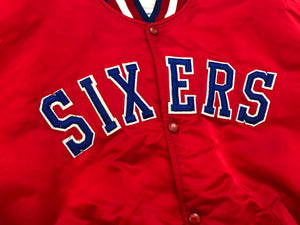 Vintage Philadelphia 76ers Starter Satin Basketball Jacket, Size XL