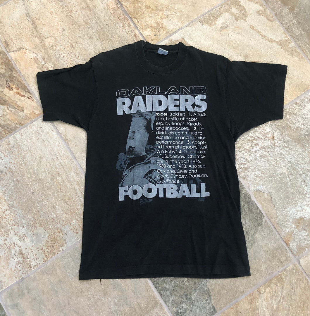 Vintage Oakland Raiders Salem Sportswear Football Tshirt, Size Large