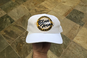 Vintage Delaware Blue Hens The Game Circle Logo Snapback College Hat