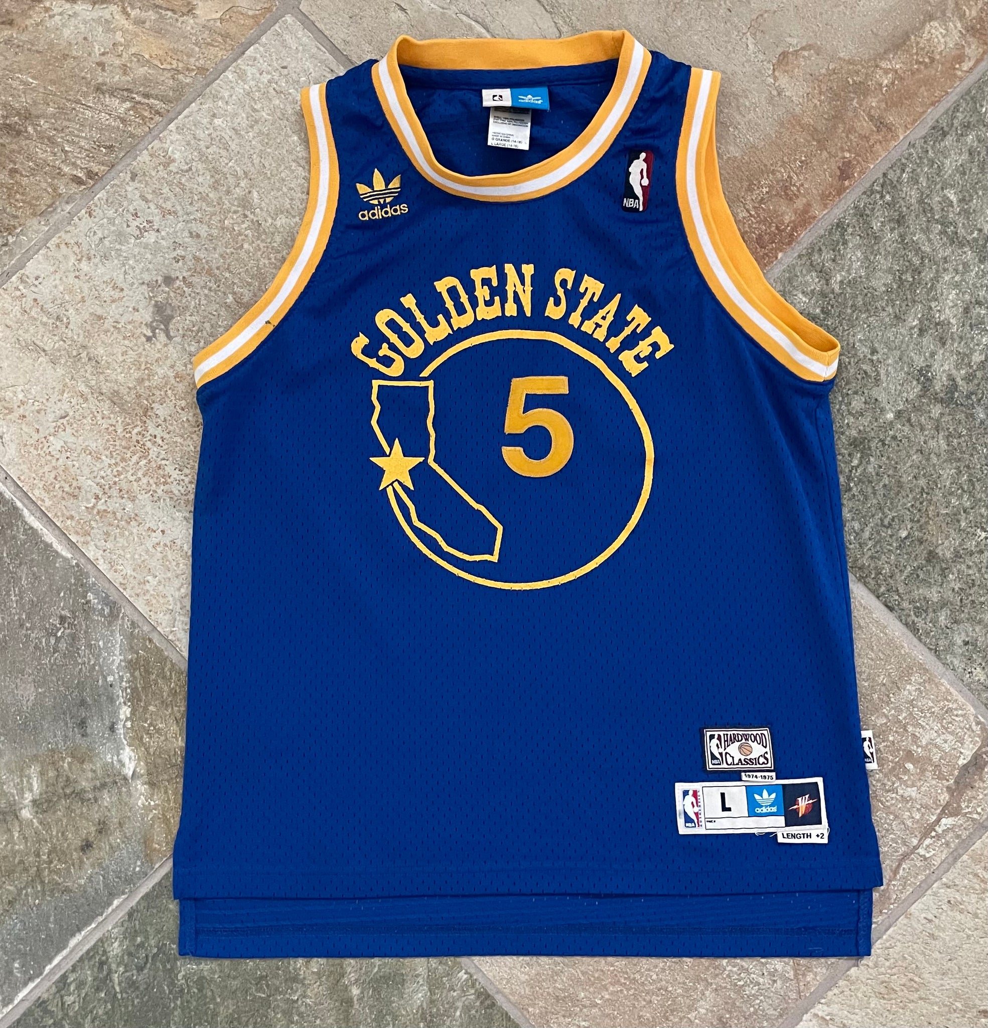 adidas, Shirts, Adidas Golden State Warriors 5 Baron Davis Basketball  Jersey Blue Mens Size M