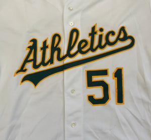 Vintage Oakland Athletics Roger Smithburg Game Worn Russell Athletic Baseball Jersey, Size 46