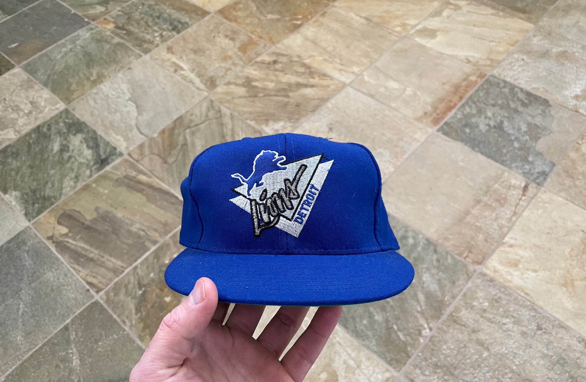 Vintage 90s Detroit Lions American Needle Blockhead Snapback Hat