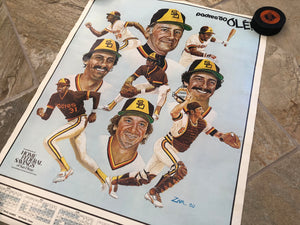 Vintage San Diego Padres 1980 Baseball Schedule Poster