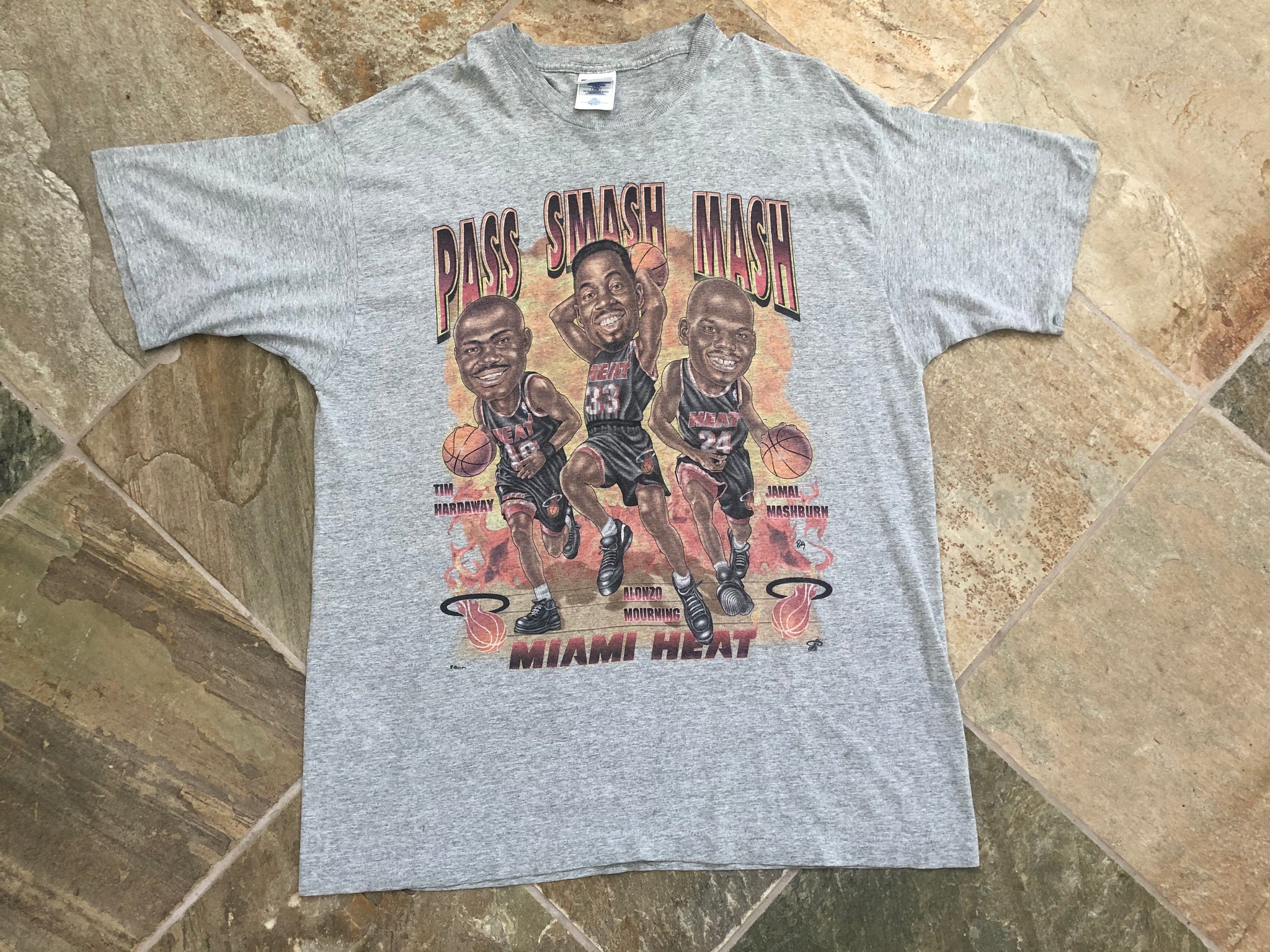 Vintage Miami Heat Pro Player Caricature Basketball Tshirt, Size