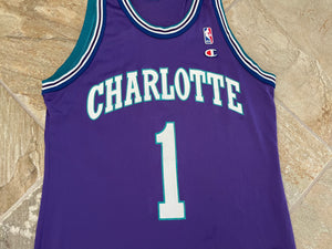 Vintage Charlotte Hornets Muggsy Bogues Champion Basketball Jersey, Size 40, Medium