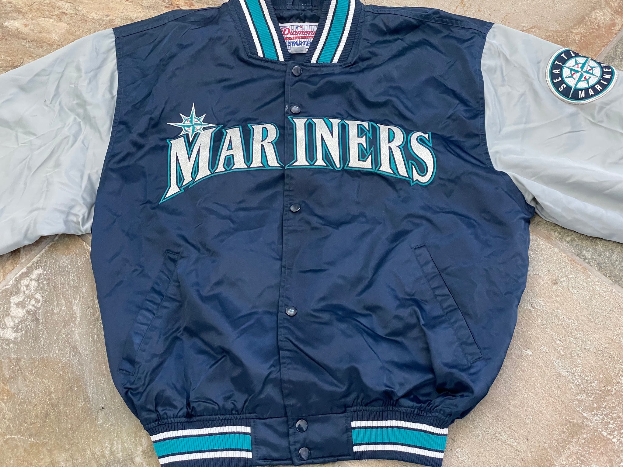 VTG 90s MLB SEATTLE MARINERS MAJESTIC JERSEY MADE IN USA SIZE L