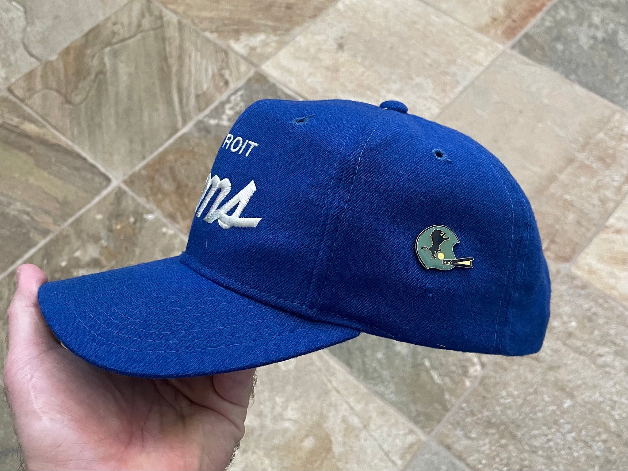 Rare 90s Detroit Lions Pro Line Snapback Hat Swirl Stripe -   Sweden