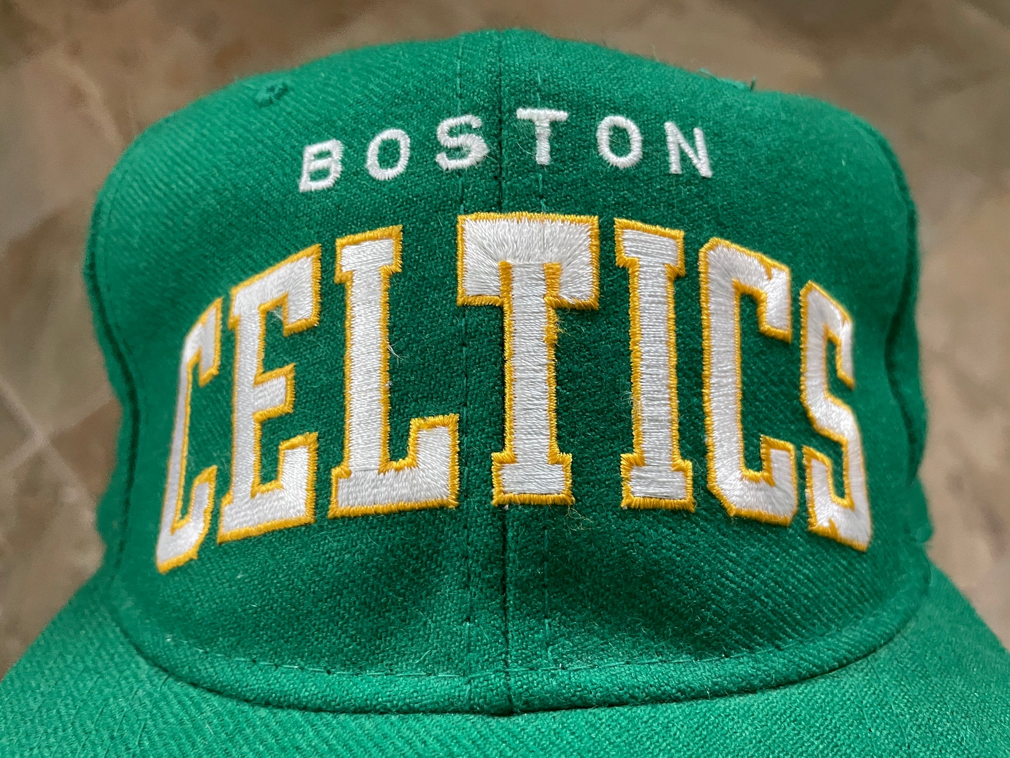 Vintage Boston Celtics Starter Arch Snapback Hat Cap NBA 100% Wool White  Tag