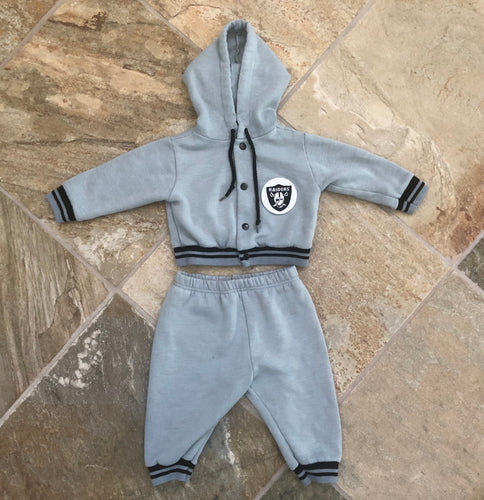 Vintage Oakland Raiders Infant Track Suit, Jumper, Youth Football Jersey, Size 18-24