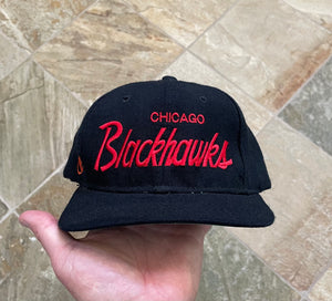 Vintage Chicago Blackhawks Sports Specialties Script Snapback Hockey Hat