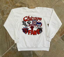 Load image into Gallery viewer, Vintage Chicago Sports Fan Baseball Football Hockey Sweatshirt, Size Large