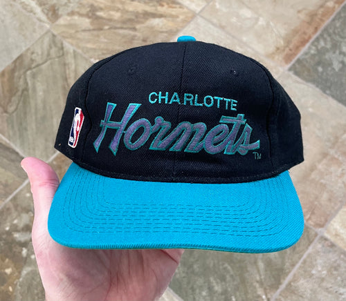 Vintage Charlotte Hornets Sports Specialties Script Snapback Basketball Hat