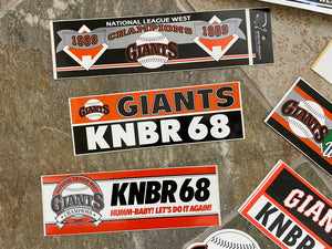 Vintage San Francisco Giants Baseball Bumper Sticker Lot ###