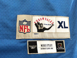 Vintage Detroit Lions Mike Utley Reebok Throwbacks Football Jersey, Size XL