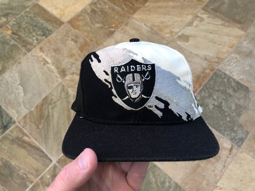 Vintage Oakland Raiders Logo Athletic Splash Snapback Football Hat