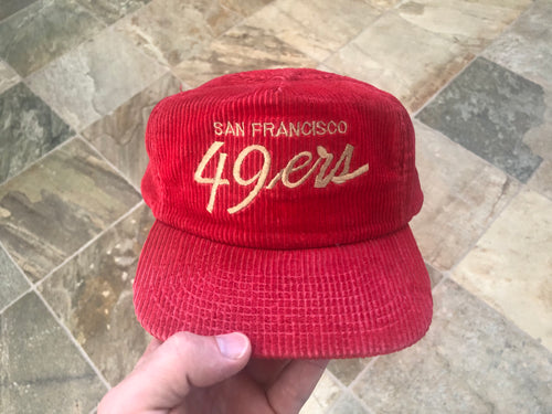 Vintage San Francisco 49ers Sports Specialties Corduroy Script Snapback Strapback Football Hat