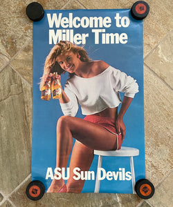 Vintage Arizona State Sun Devils Miller Time High Life Beer Poster