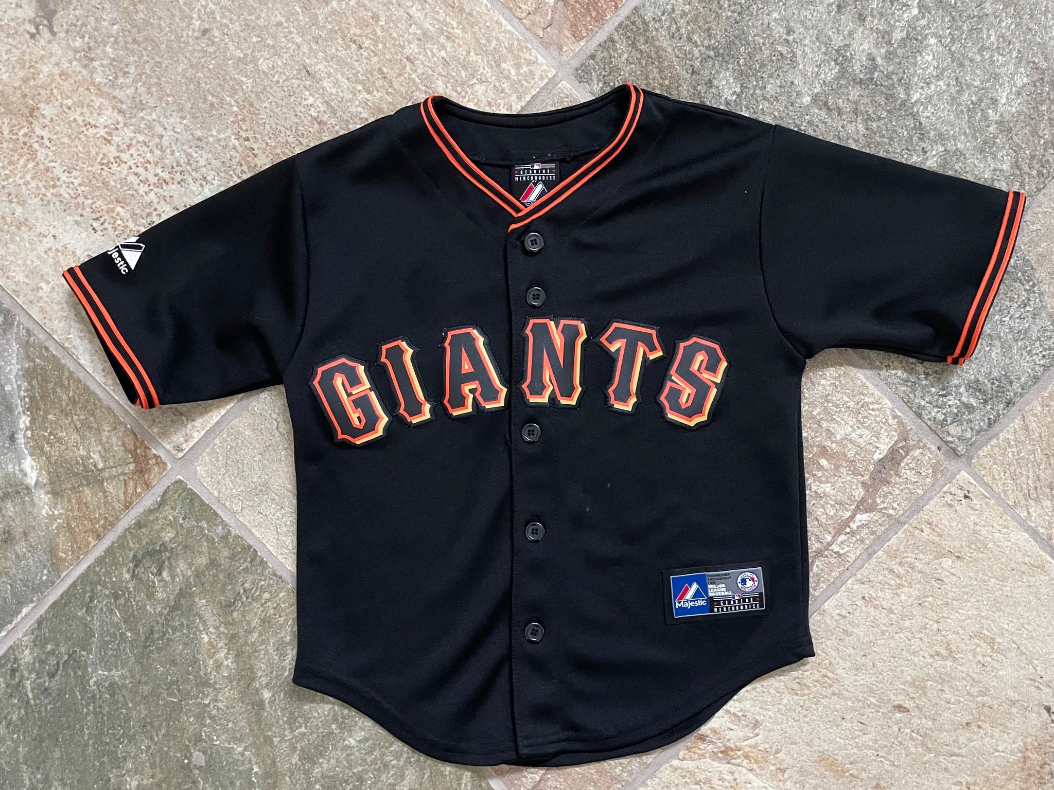 Majestic, Tops, San Francisco Giants Jersey Black With Orange Size Small